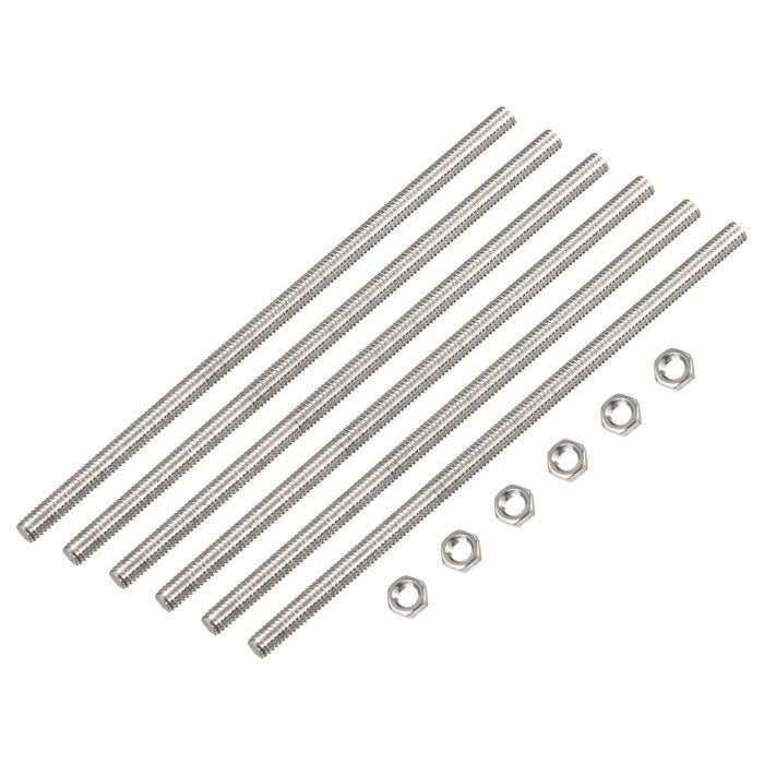Lot De 5 Tiges Filetées M4 X 120mm En Acier Inoxydable 304 - Filetage Complet, Pour Bricolage Et Assemblage