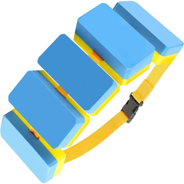 Ceinture Piscine 5 Flotteurs Ceinture De Natation Enfant Avec 5 Flotteurs EVA Réglables - Bleu Jaune, 19-30 Kg