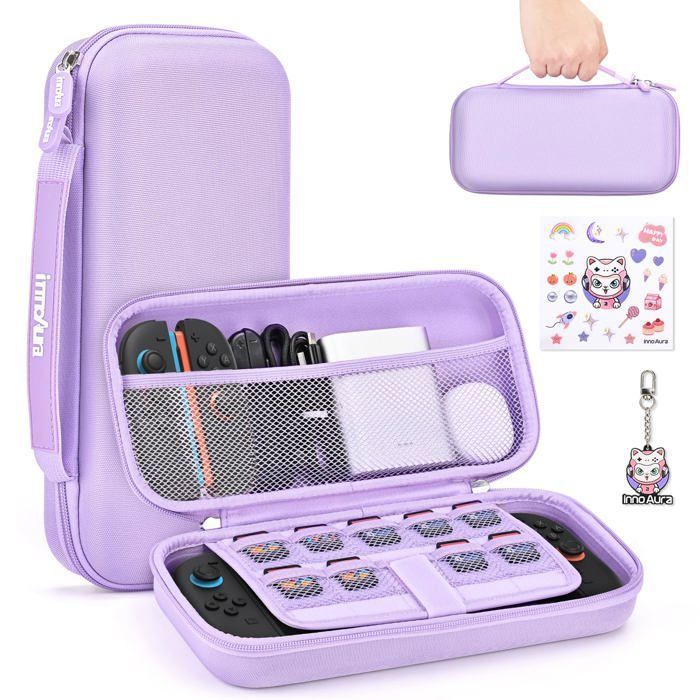 Housse de Transport pour Nintendo Switch 2 2025  – Étui Rigide avec 9 Emplacements Cartes de Jeu Poche de Rangement - vue 2