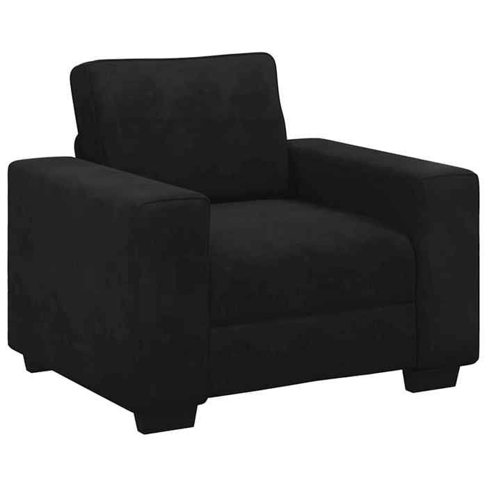 CHIC Chaise-Canapé - Fauteuil avec accoudoirs noir 60 cm velours - 100x77x82 cm 128278 S11