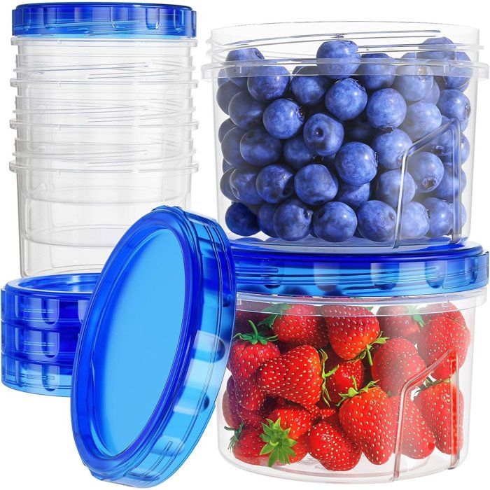 Boîtes hermétiques - Lot de 6 (450 ml) étanches et empilables - Compatibles congélateur micro-ondes et lave-vaisselle - Pour la