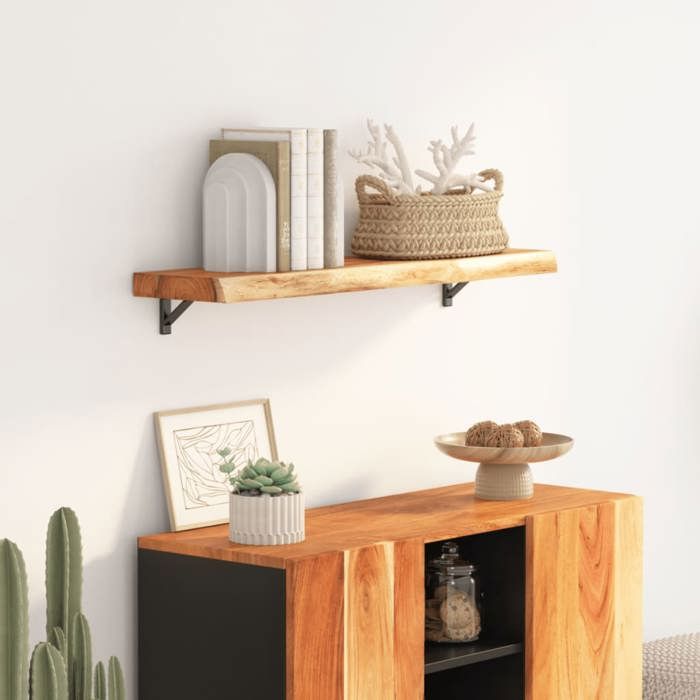 Étagère murale - vidaXL - Acacia massif - Bordure vive - 70x20x2 5 cm