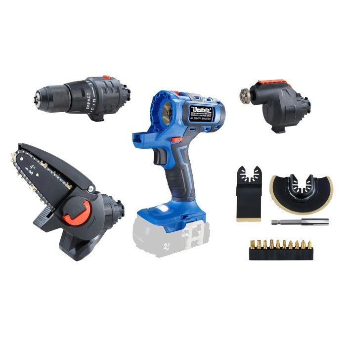 Outil 3-en-1 batterie 18V 17 pièces - Perceuse visseuse scie multifonction chaîne