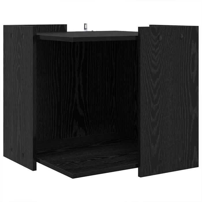 Enceinte pour bac à litière pour chat - vidaXL - Chêne noir - Bois dingénierie - 53x53x51 cm - Durable