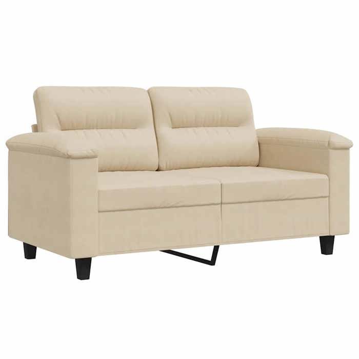 Tissu Sofa Fixe - LEMON - Canapé DOUBLE - Pour 2 personnes - Crème 120 cm microfibre SS248