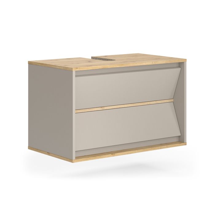 Meuble sous vasque simple Edelin 80x50cm avec 2 tiroirs Cachemire Vicco 57986