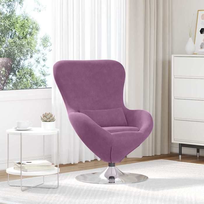 NEW 2026 Fauteuil œuf - Poids maximal: 110 kg - 1 personne - Violet Velours 63x73x90 cm L6309