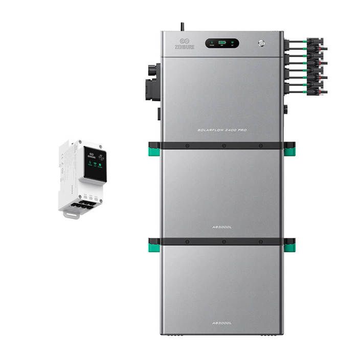 Zendure SolarFlow 2400 Pro - Batterie Solaire 2400W 24-168kWh avec Compteur intelligent 3CT avec 2xAB3000L (5.76 kWh)