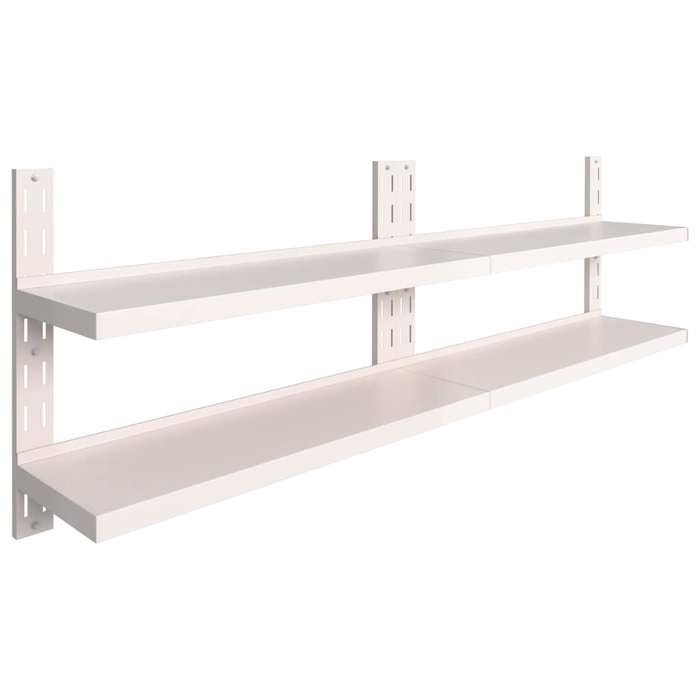 Maison Exclusive - Étagères murales flottantes à 2 niveaux 2 pcs Inox 240x30 cm