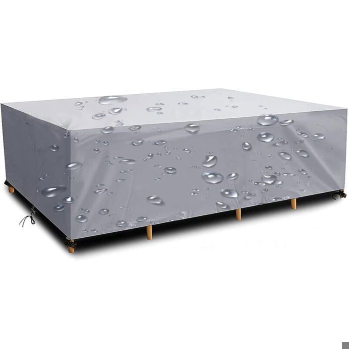 Housse Salon de Jardin 190x125x75cm Oxford Argent Housse Table de Jardin Protection Bache Table de Jardin Mobilier Imperméable