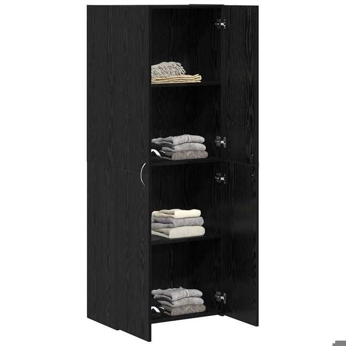 (8645)Moderne Cabinet de Bureau Chêne noir 60x32x152 5 cm poid:34.7 kg