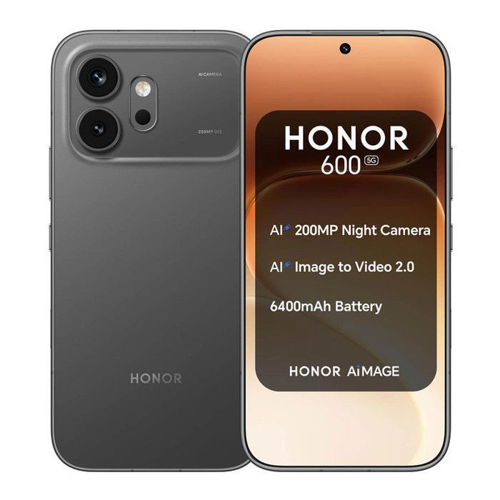 Smartphone HONOR 600 5G 8Go Ram 512Go Noir Écran 6.57” 6 400mAh AI 200 MP Ultra Night HONOR SuperCharge 80 W - EU version