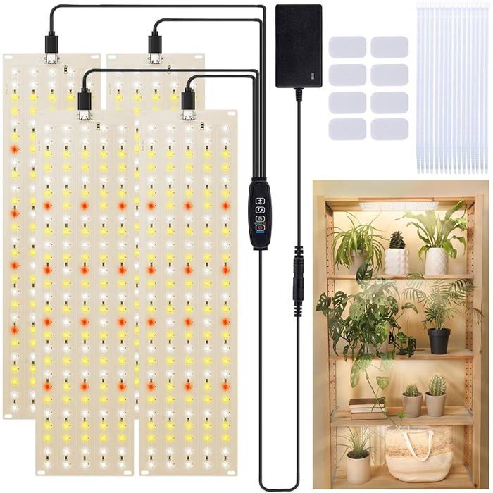 Lampe Horticole LED Spectre Complet 135 LED x 4 Pièces Lampe Plante Intérieur Lampes de Croissance Horticoles Lumière de