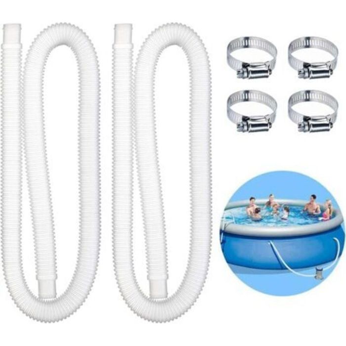 Tuyau piscine hors-sol 32 mm 1 5 m + 4 colliers métal – Rechange universelle