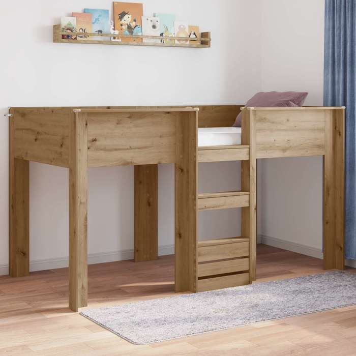 vidaXL Lit Superposé pour Enfants Chêne artisanal 80 x 200 cm 3410490 vidaXL Lit Superposé pour Enfants Chêne artisanal 80 x 200 cm 3410490