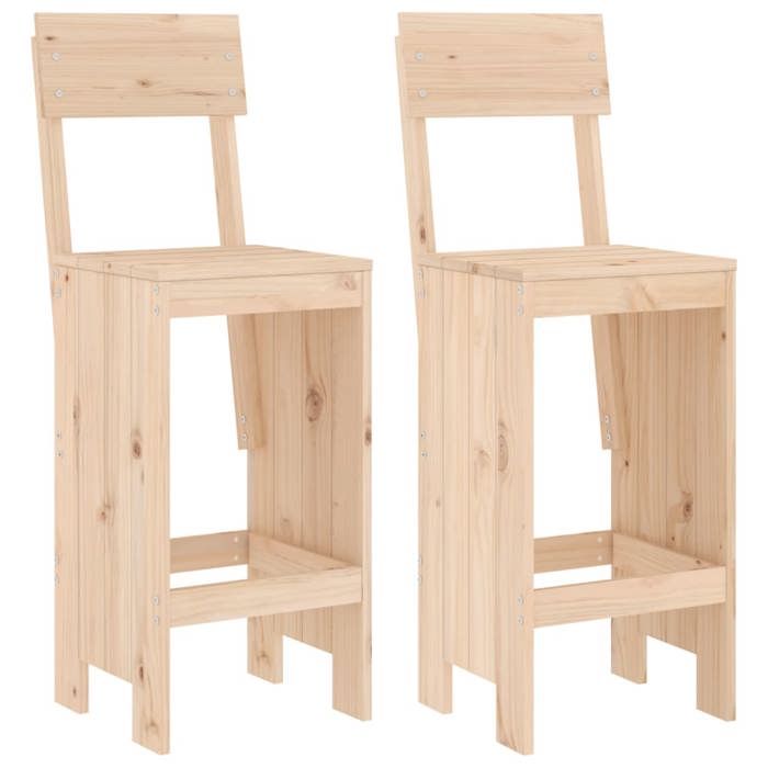 Tabourets de bar Résistants UV(2 pièces) - Fauteuils de jardin - 40x485x1155 cmbois massif de pin jmk87w