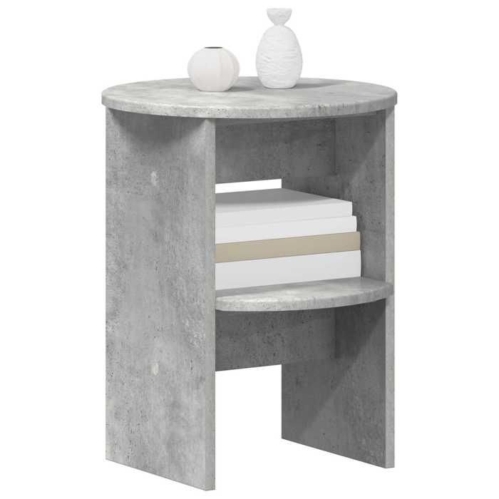 vidaXL Meuble rangement - Meuble dappoint 2 pc Gris Béton Ø40 x 50 cm Bois d’ingénierie poisd:15.7kg &7613