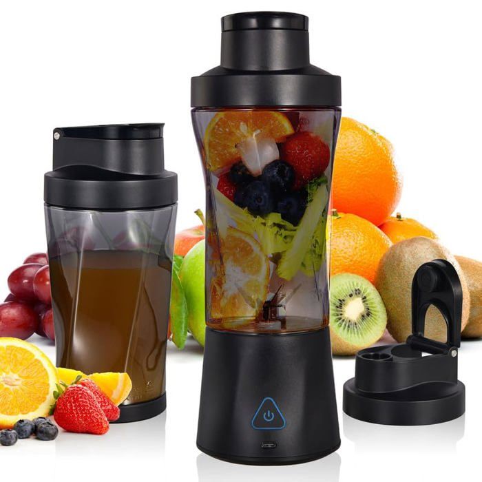 Mini-mixeur portable sans fil individuel - GRANDSALEY - Modèle 360 W - Batterie 6000 mAh - 6 lames inox - Bol Tritan 710 ml