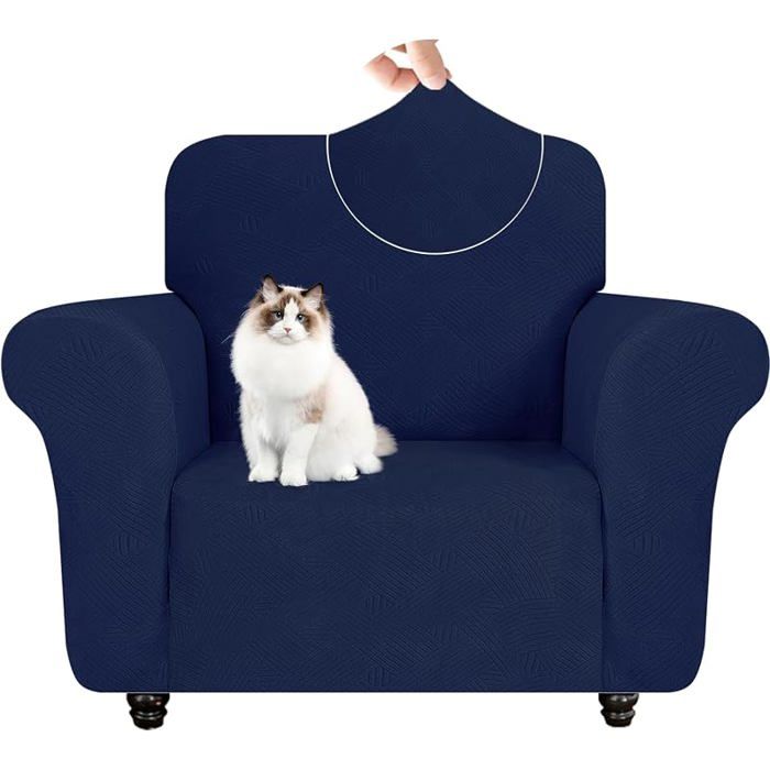 Fauteuil 1 Pce ExtensibleUniverselleBleu  Fauteuil avec AccoudoirsÉpais 1 Pce  81 120 CM Bleu BLEU HOUSSE DE FAUTEUIL