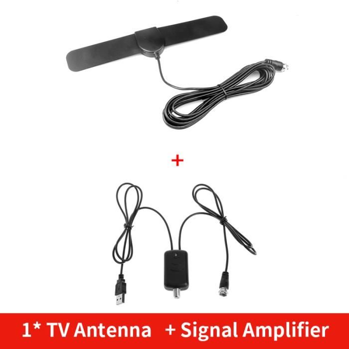 Rpanle Antenne TV Intérieur Puissante, Antenne HDTV numérique Longue portée,Amplificateur de Signal Chaînes locales gratuites 4K 1080P VHF UHF avec 45m de Câble Coaxial
