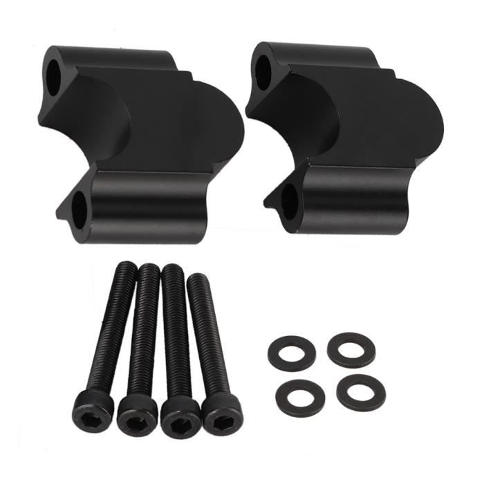 Rehausseur Guidon Moto 7/8' 22mm - Alliage Aluminium - Noir - Surélévation 30mm