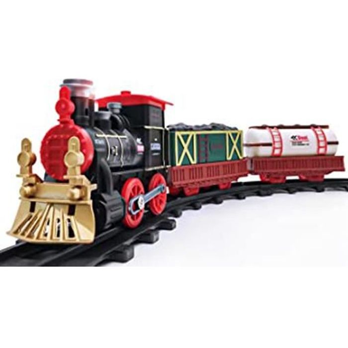 Train électrique De Noël Avec Son, Lumière Et Fumée - Circuit 3 Voies Pour Sapin (hauteur 1,5-2,3 M)