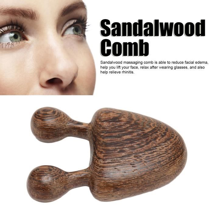 Peigne D'acupression En Bois De Santal - Pour Massage Du Visage Et Du Corps - Neuf