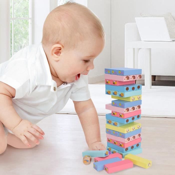 Surplex Jeu D'Empilage Tour En Bois 76 Pcs - Jouet Montessori Éducatif Pour Enfants Et Adultes