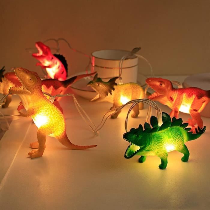 Guirlande lumineuse à 20 LED pour chambre d'enfant avec minuteur, figurines  de dinosaures - Lampe décorative pour anniversaire[599] - Cdiscount Maison