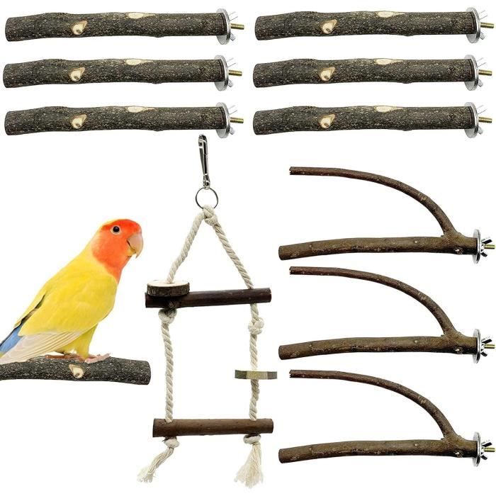 Plateforme En Bois Pour Perroquet - Support Réglable Avec Bord Dentelé, Idéal Pour Cage D'oiseaux - 6