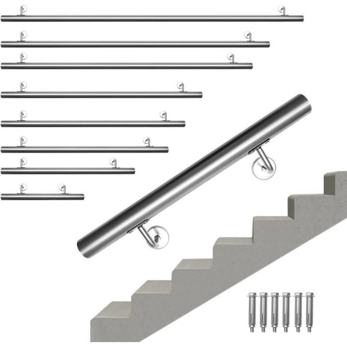 INOXLM Main Courante Rectangulaire En Acier 40x20 Mm L 200 Cm Peinte En Noir | Main Courante Made In Italy | DIY | Escaliers D'intérieur D'extérieur | Leroy Merlin