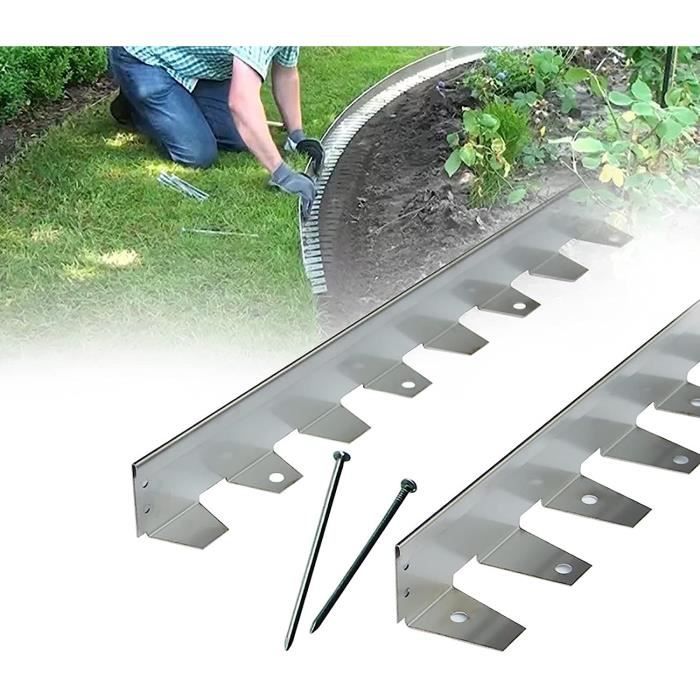 Bordure De Pelouse Flexible 30 M – Hauteur 5 Cm, Avec 150 Ancres – Palissade Jardin
