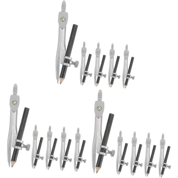 Lot De 3 Compas En Métal Pour Dessin Et Géométrie - Taille 12cm, Couleurs Assorties - Pour étudiants, Artistes, Bricolage