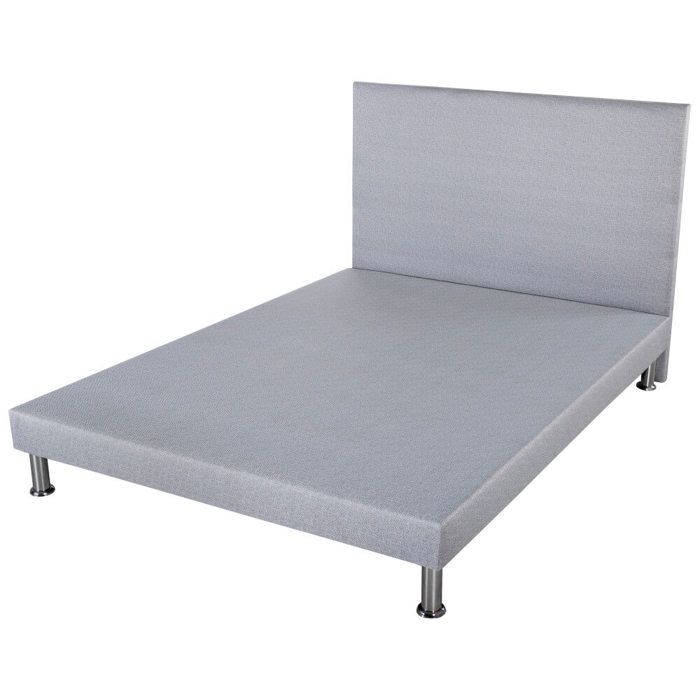 Sommier tapissier + tête + pieds SR9 gris 140x190 Sommier tapissier + tête + pieds SR9 gris 140x190