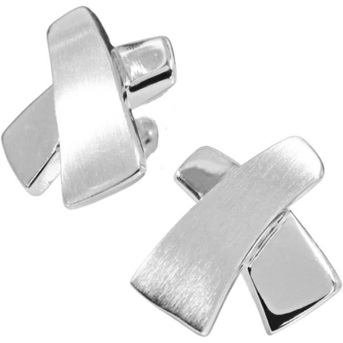 Vente Paire de boucles d'oreilles en acier noir avec croix de Malte