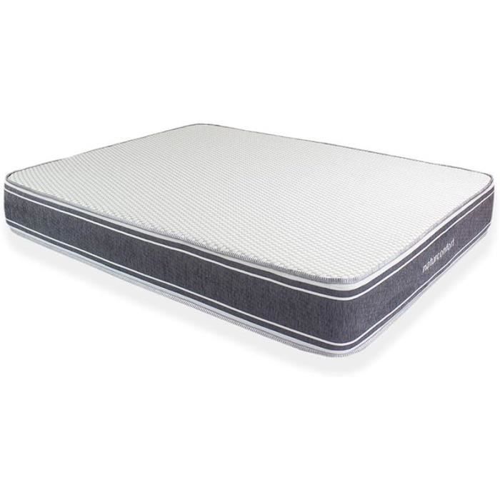 vente unique Matelas 90 x 200 cm ressorts et mémoire de forme ép.15cm - WOLKENLO