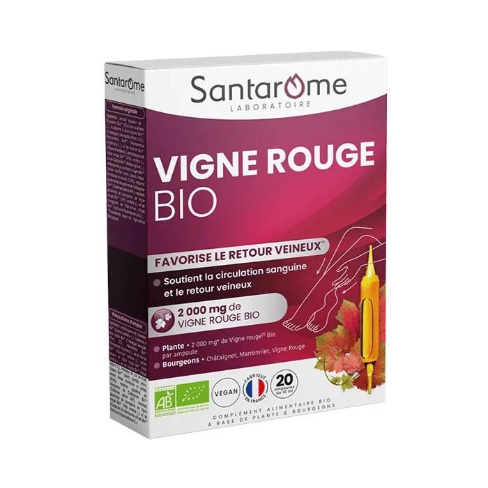 Comparer les prix de Santarome - Vigne Rouge Bio - Circulation, Jambes légères - 20 ampoules