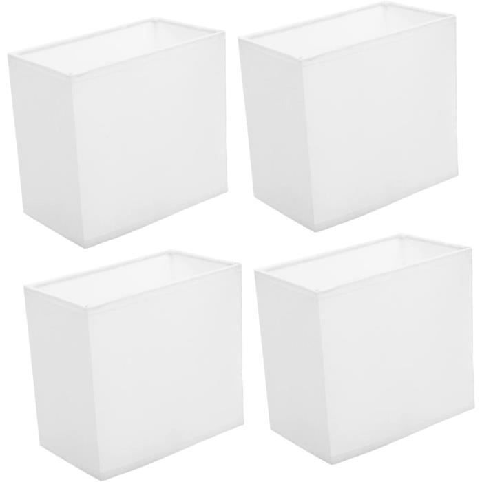 Lot 2 Abat-jour Suspension E27 Rectangulaire Tissu Blanc Vintage – Pour Lampes Plafond, Style Scandinave & Moderne