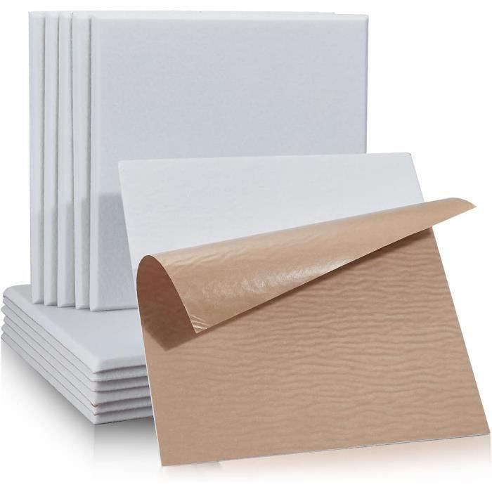 Plaques Mousse Autocollante Noire 10x10x0.6cm - Lot De 12 - EVA Antidérapant Pour Meubles, Isolation