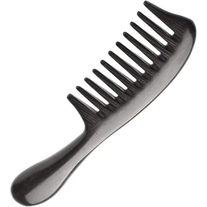 Peigne Dent Large, peigne à dents larges peigne à cheveux bouclés noirs  ébène manche rond lisse[473] - Cdiscount Electroménager