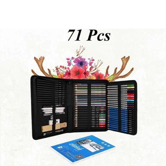 Fabaoday Kit 35pcs Matériel Dessin Manga Art Supplies Avec Esquisse Crayons Graphite, Fusain