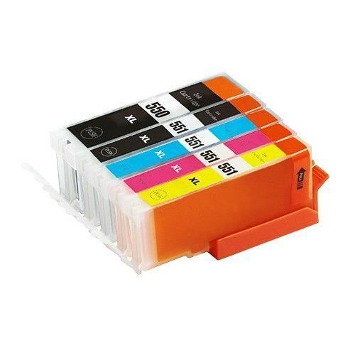 5 Cartuchos de Tinta con viruta Compatible con Canon PGI-550 CLI-551 5 Cartuchos de Tinta con viruta Compatible con Canon PGI-550 CLI-551