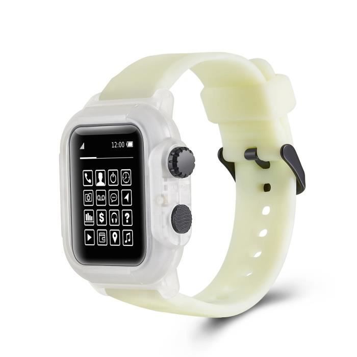 Coque en Silicone étanche IP68 avec bracelet Sport pour iwatch Apple Watch  série 6 5 4 3 2 42mm 4 Fluorescent color 44mm -CZ2357 , - Achat/vente  bracelet de montre - Soldes sur Cdiscount