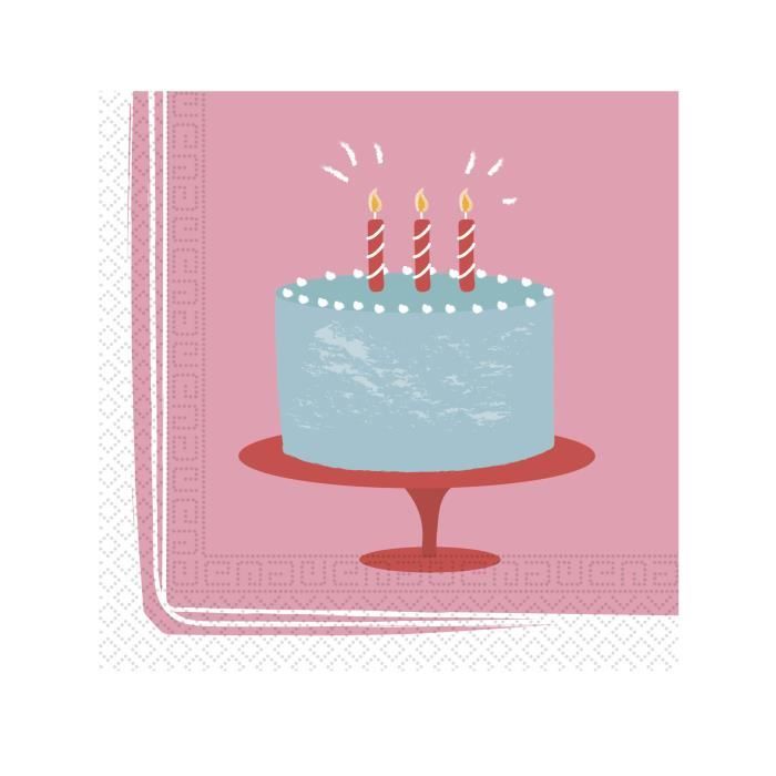 10 Serviettes papier Joyeux anniversaire 20 noir et or 18 33 x 33 cm -  Vegaooparty