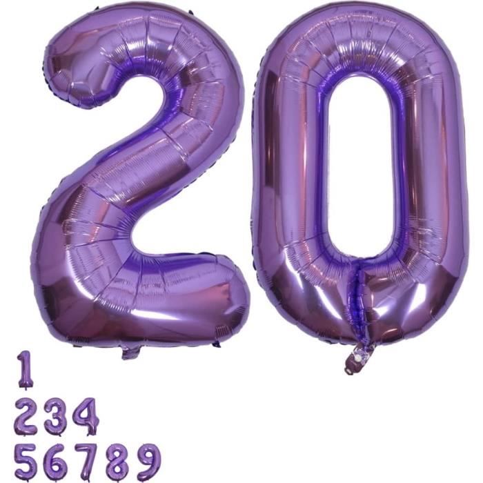 Set Ballons de baudruche violet - déco anniversaire - air et hélium