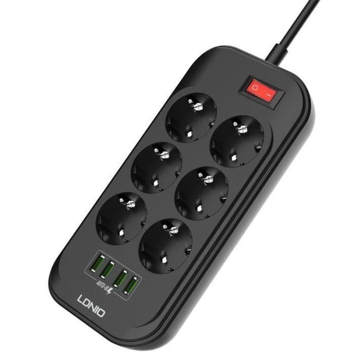 Parasurtenseur CyberPower 4 Prises + USB-C Et 2 USB-A – 1500J, Câble 5 Pieds, Noir, Costaud