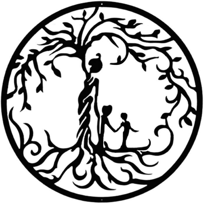 Art mural en métal, arbre de vie, logo de famille d'arbre en métal
