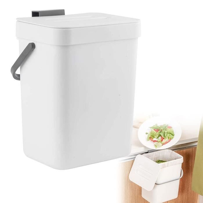 Poubelle de cuisine,7L Grey--7-10l Poubelle Cuisine Mural Poubelles