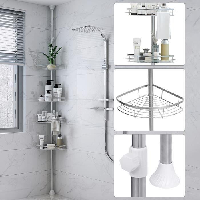 etagère de douche télescopique - contemporain - design - gris