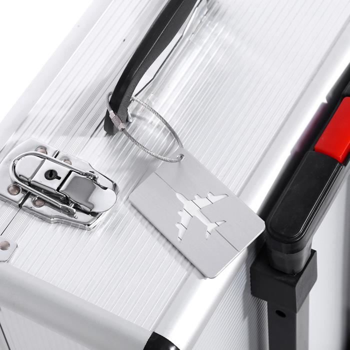 Étiquettes à Bagages En Aluminium - 4 Pièces Avec Cordon Inox - Étiquettes Valise Étanches Et Personnalisables